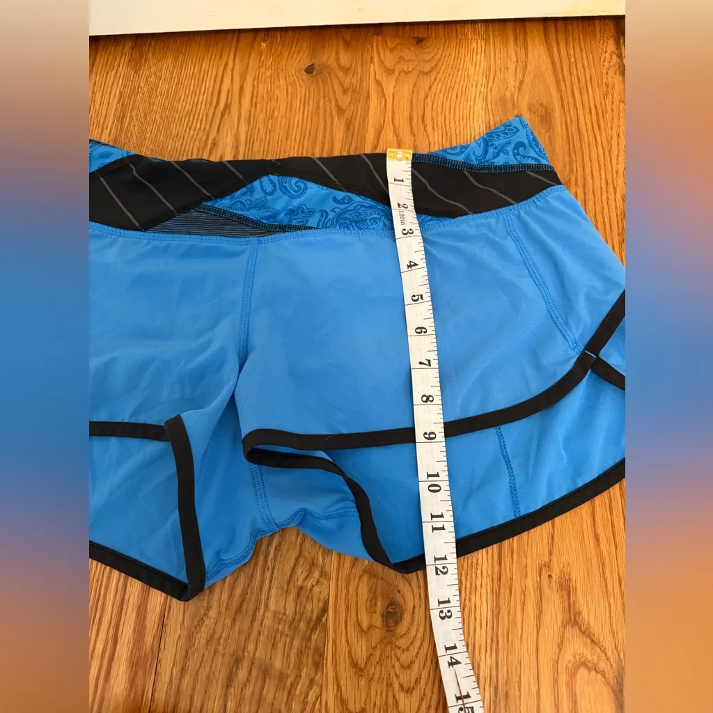 Lululemon Run Speed Short Cornflower Blue Black Quilt Lined Size 10 - Image 8
