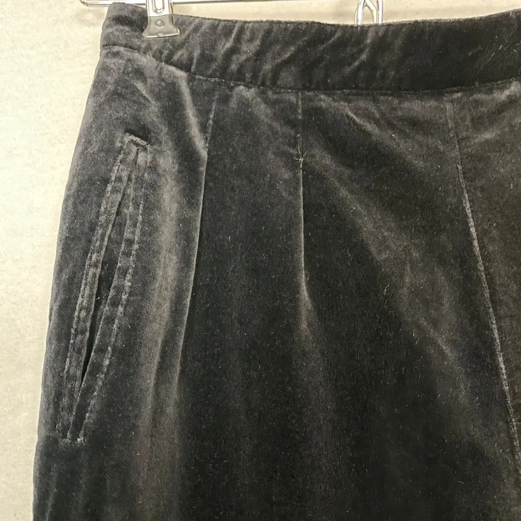 Vintage Velvet Pants Slacks Women Esprit Holiday Christmas Festive High Rise 90s Black Size XS - Image 8