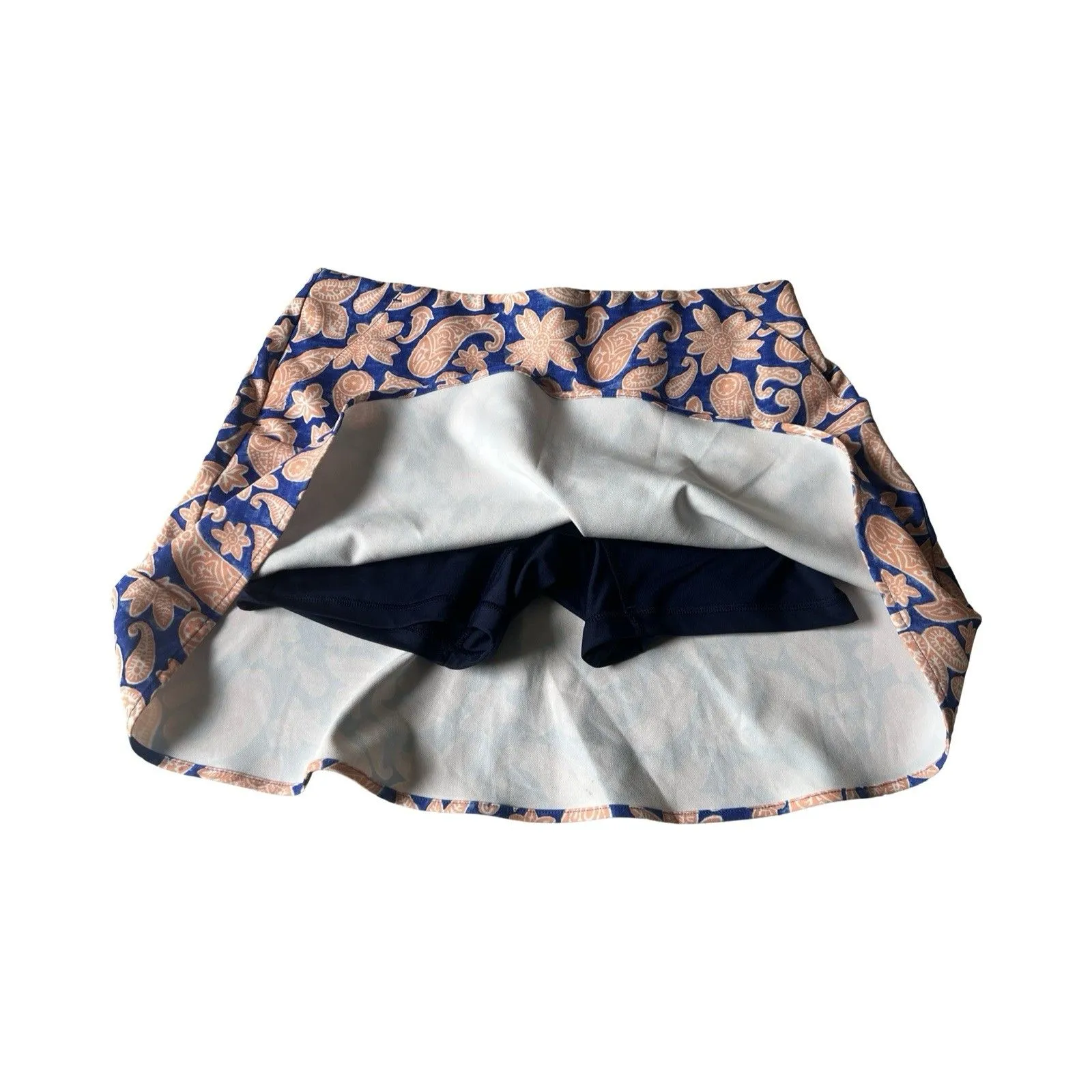 Polo Ralph Lauren Golf Womens L Orange Blue Paisley Skort Tennis‎ Workout Size L - Image 2