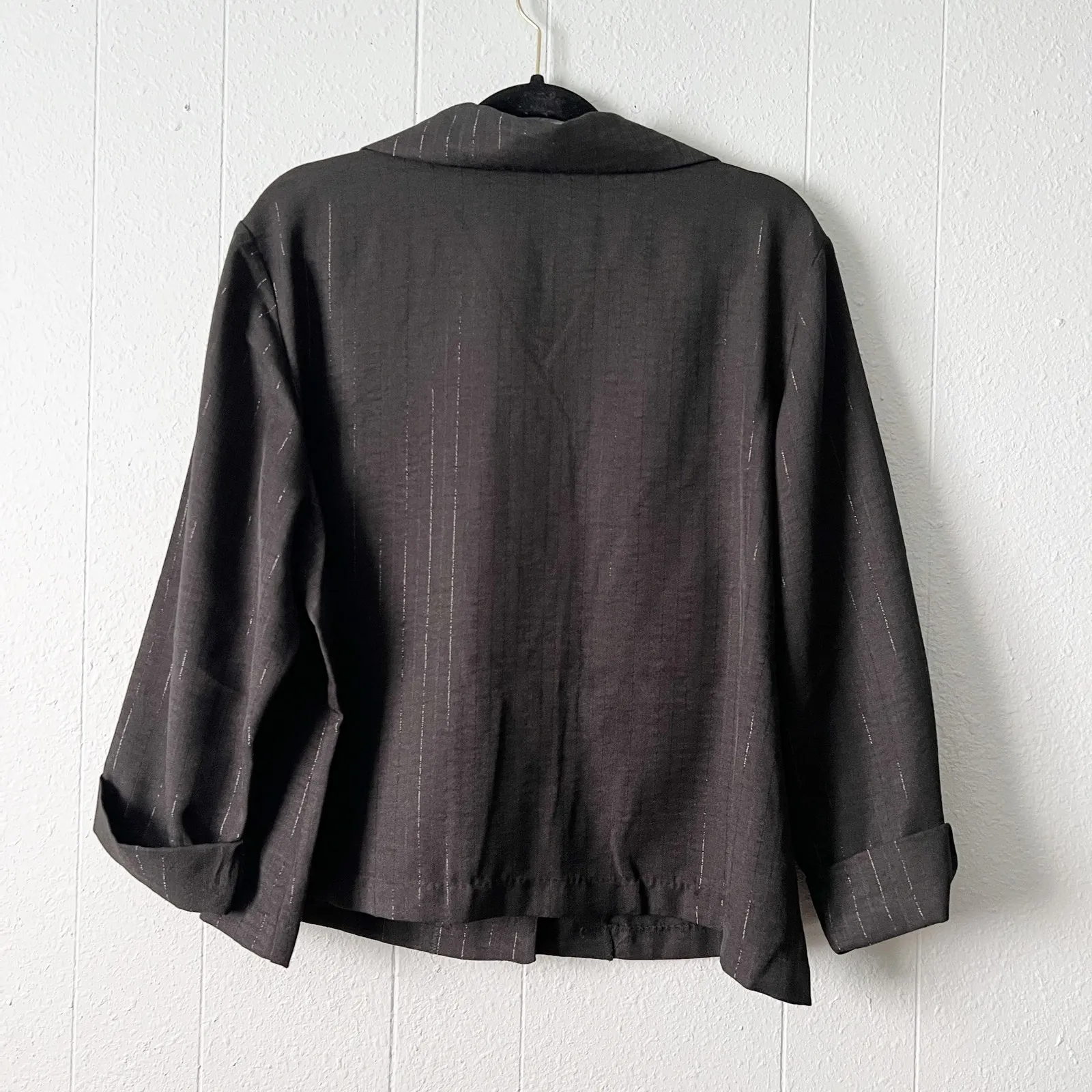 Olivia & Martin Button Front Blazer Womens 2X Business Career Office Workwear Black - Image 6