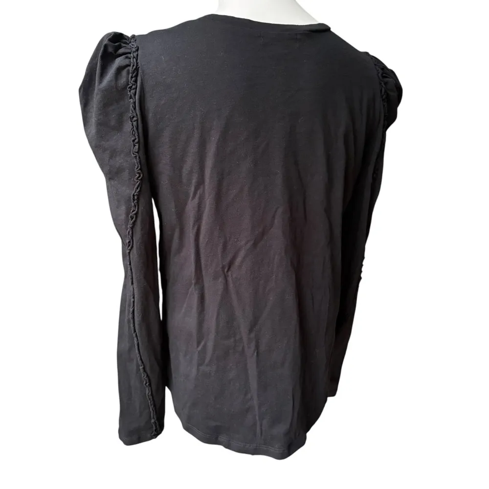 Generation Love Jamie Ruffled Puff Long Sleeve Top in Black, Sz L - Image 6