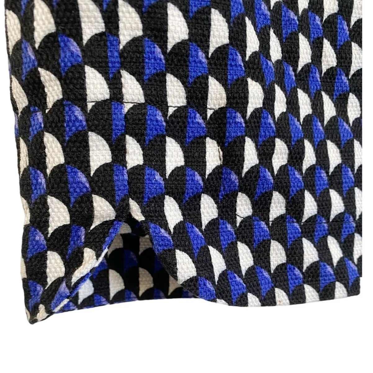 J. Crew Jet Set Geo Print Cotton Canvas Mini Skirt Lined Blue/White 8‎ - Image 12