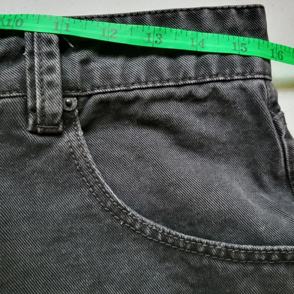 Sacada Black Denim Festival Grunge Punk Goth Cut Off High Rise Denim Shorts - Image 6