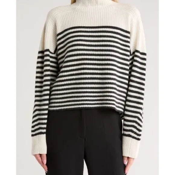 Rag & Bone Women's White Taavi Striped Wool & Cashmere Blend Sweater XS - Image 8
