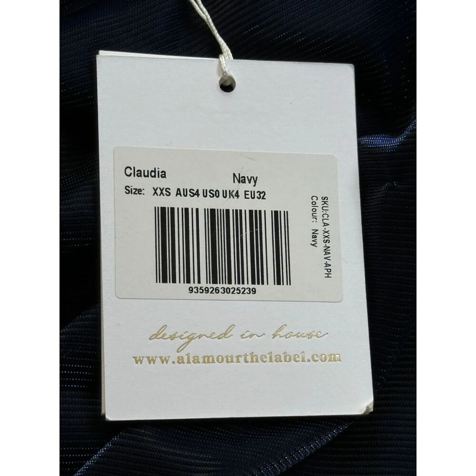Alamour The Label Claudia Dress Navy Blue Side Slit Size XXS‎ / US 0 - Image 9
