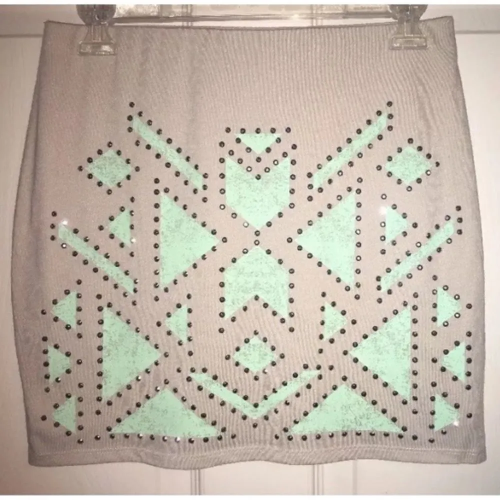 EXPRESS ✨HP✨ Rhinestone Aztec Print Mini Skirt✨ - Image 2