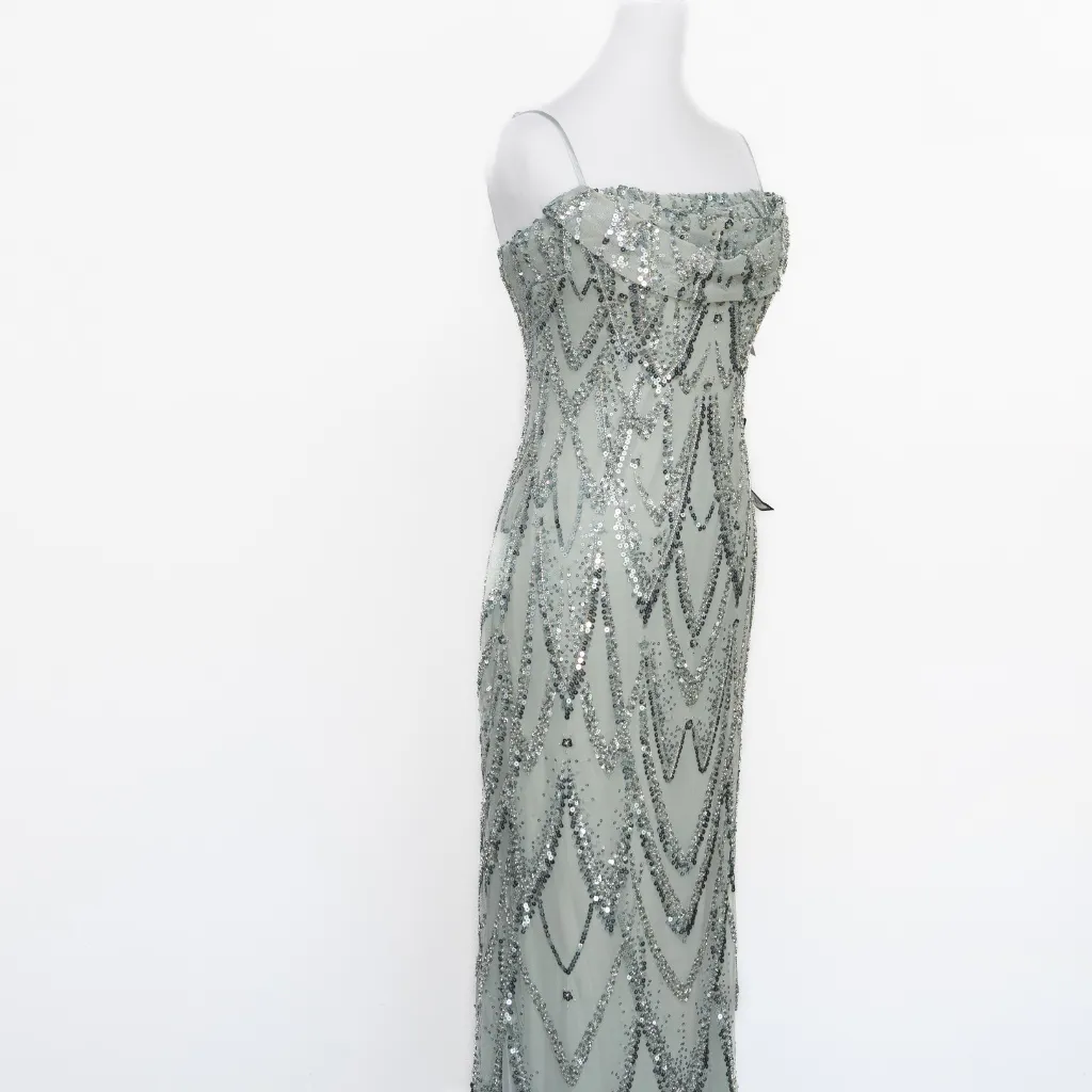 Betsy & Adam - Sequin-Embellished Draped-Neck Gown - Image 7