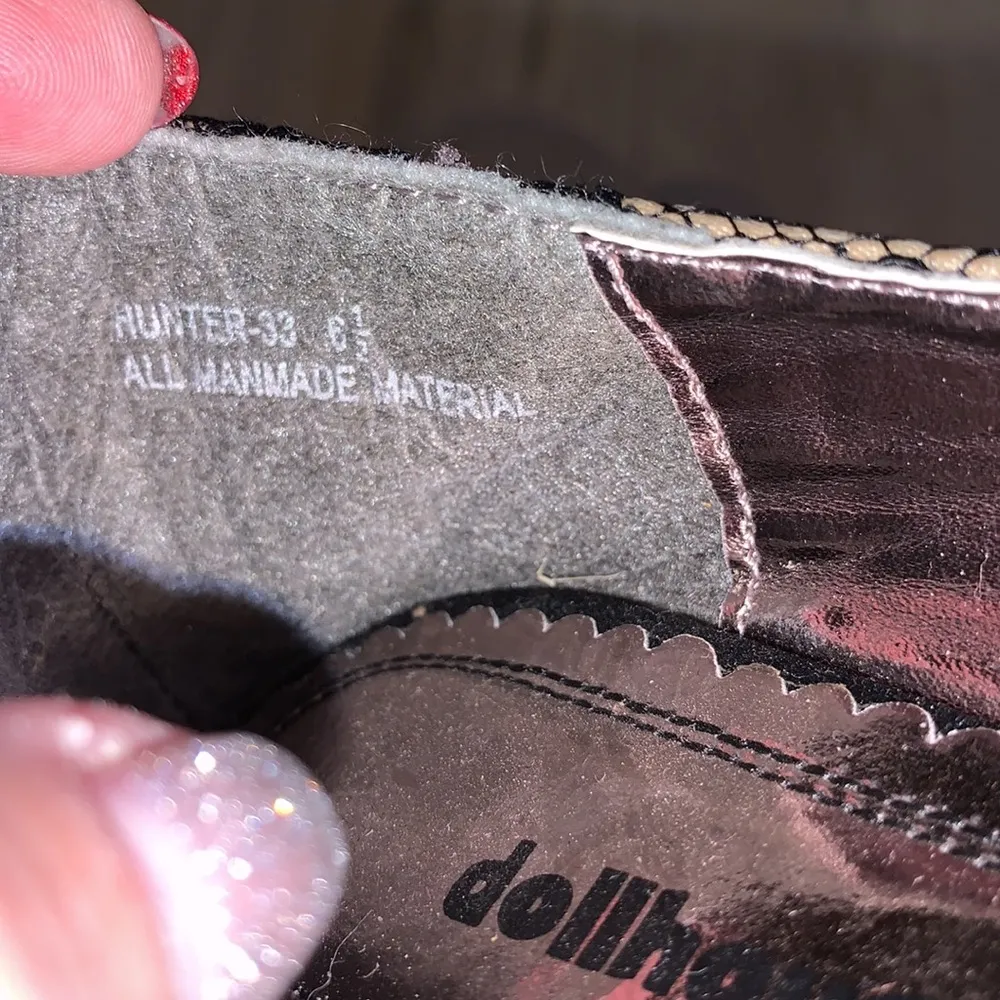 Dollhouse  Hunter black lace ruffle sequined back ballet flats - Image 7