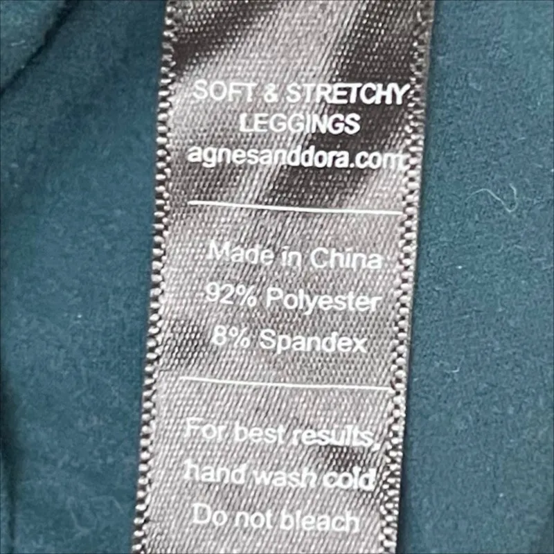 Agnes & Dora Solid Teal Green Leggings Size Small/Medium - Image 4
