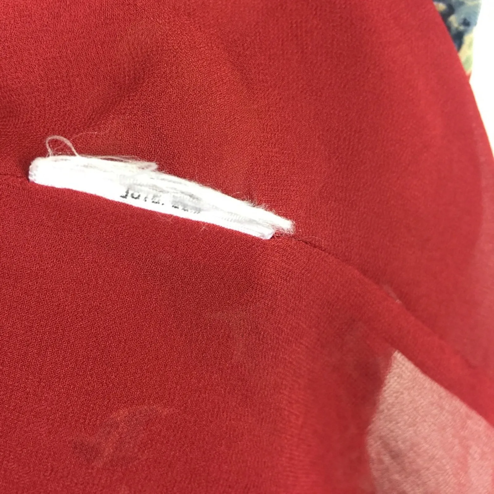 Joie Almarie B Red Floral 100% Silk Mini Dress Medium Georgette Drop Waist Boho - Image 9