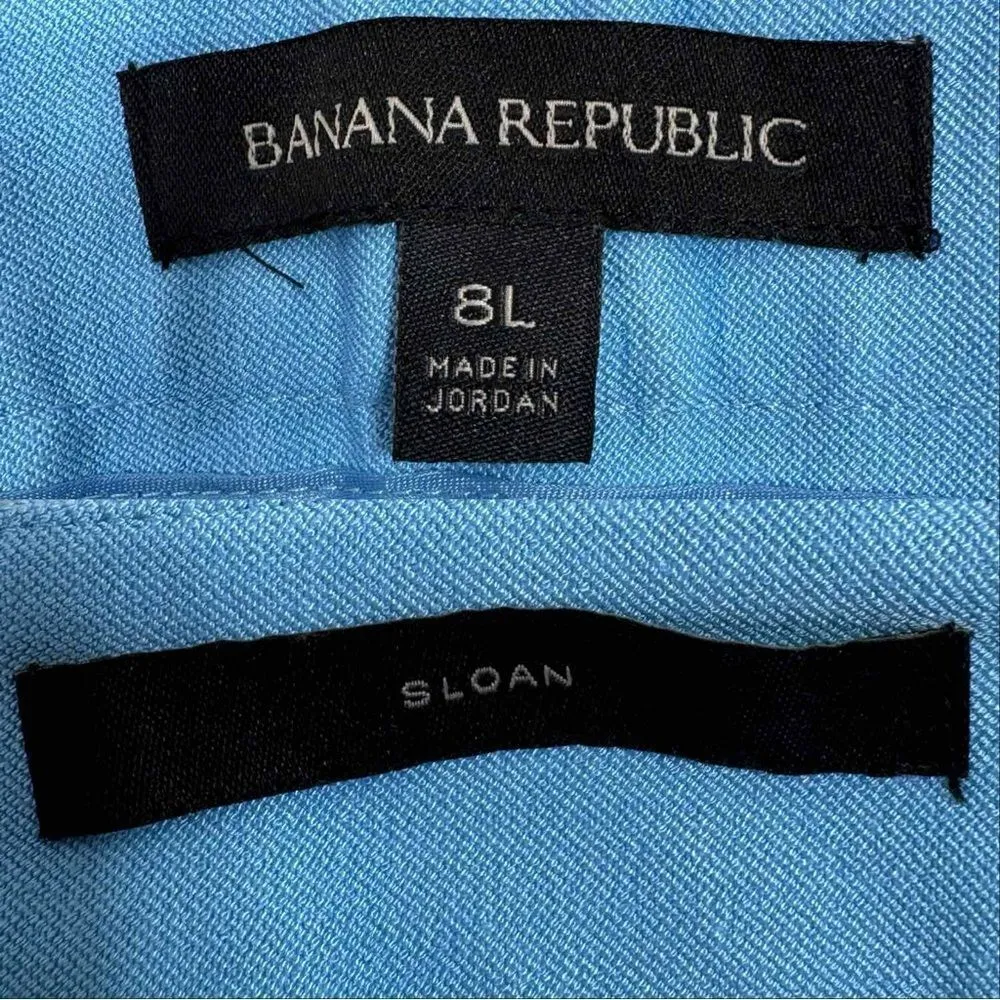 Banana Republic Lace Up Ankle Sloan Crop Pants Sky Blue 8 Long - Image 10