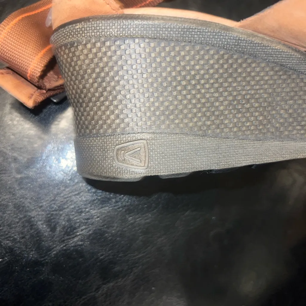 Keen Brown Nubuck Leather Skyline Wedge Sandals Women's Size 11 - Image 9