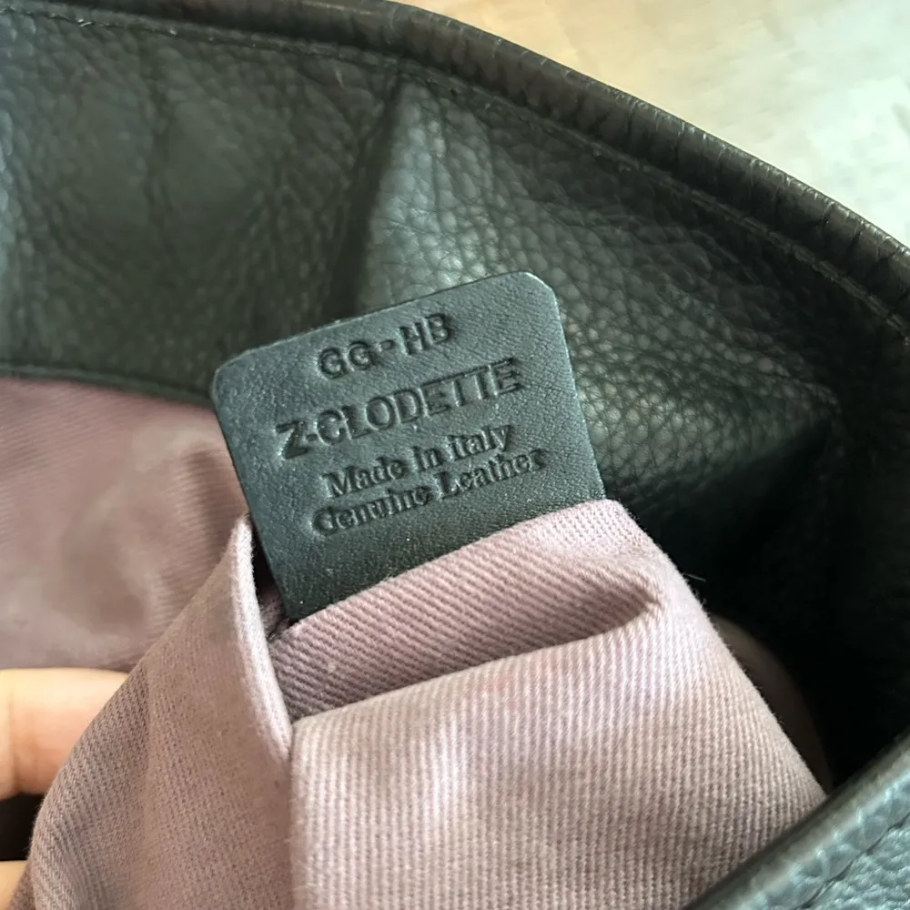 BALLY black leather hobo / bucket bag with tassel accent, made in Italy - Image 13