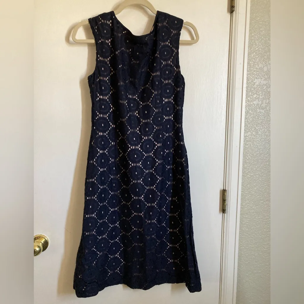 🌞NWOT Jessica Howard Sleeveless Black Lace with Nude Lining Midi Dress A - Image 7