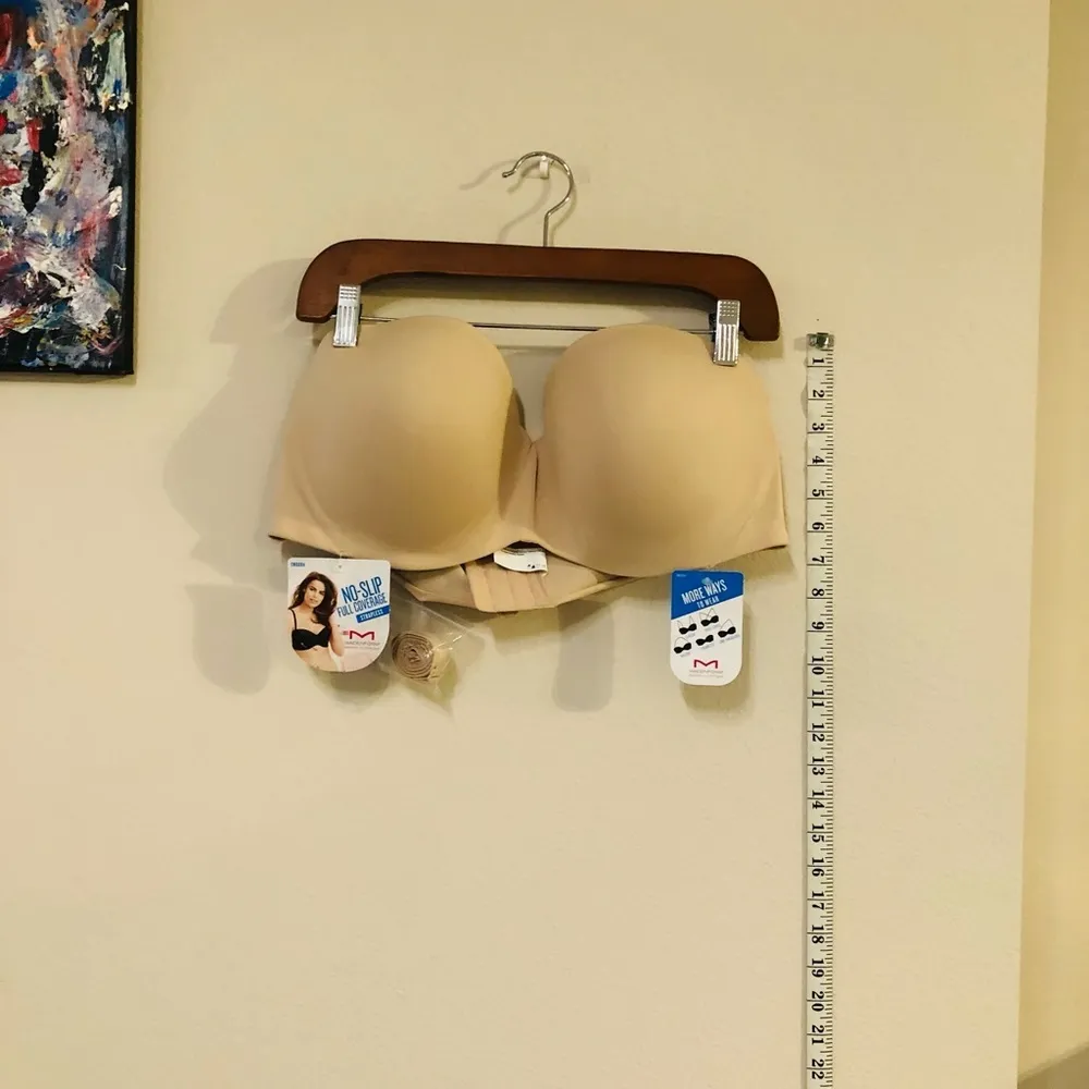 NWT MaidenForm Sweet Nothings No-Slip Full Coverage Strapless Bra.Size 40D - Image 3