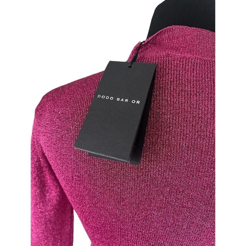 Dodo Bar Or Nev Fuschia Xenia Ribbed Crew Metallic Sweater NWT - Image 8