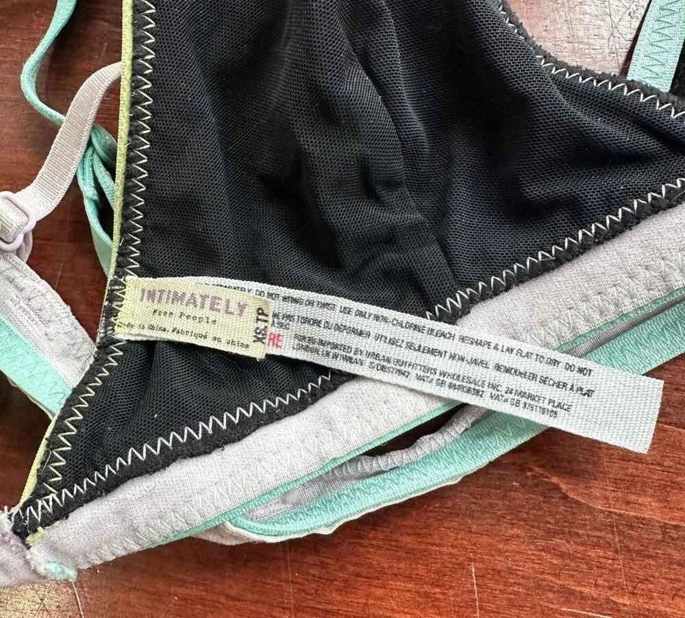 INTIMATELY FREE PEOPLE Black & Multi Colored Strappy Bra Bralette Top Size XS - Image 8