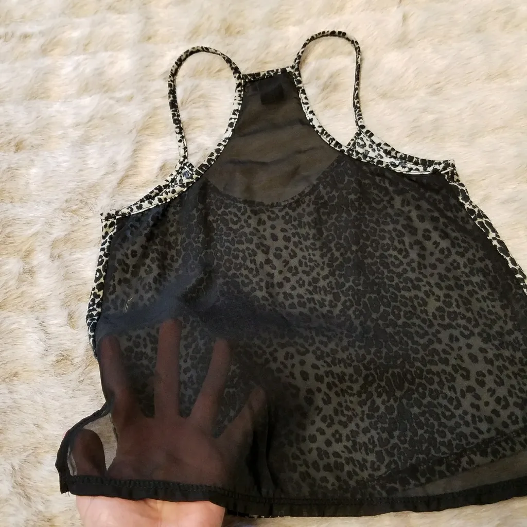 Cute Racer Back Sheer Wet Seal Animal Print XS - Image 4