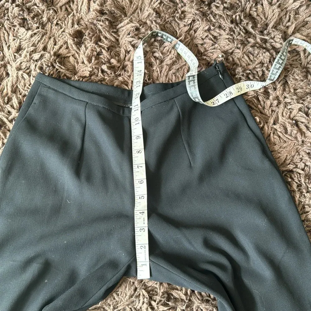 Armani Collezioni sleek 100% wool Trousers size 6 Black Wide Leg side zip - Image 12