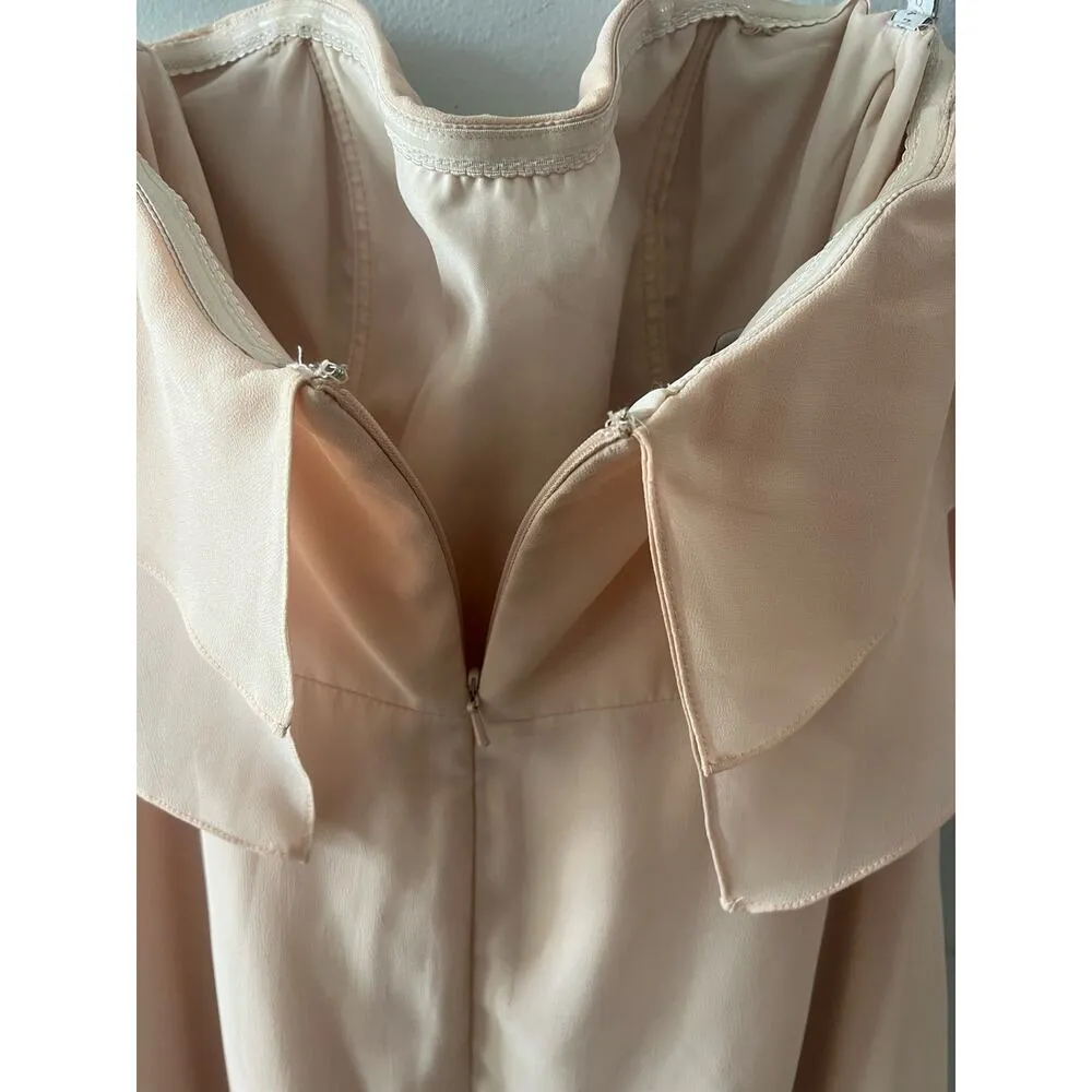 Jenny Yoo Dress Women's 6 Olivia Bridesmaid Strapless Chiffon Floor Length Blush - Image 6