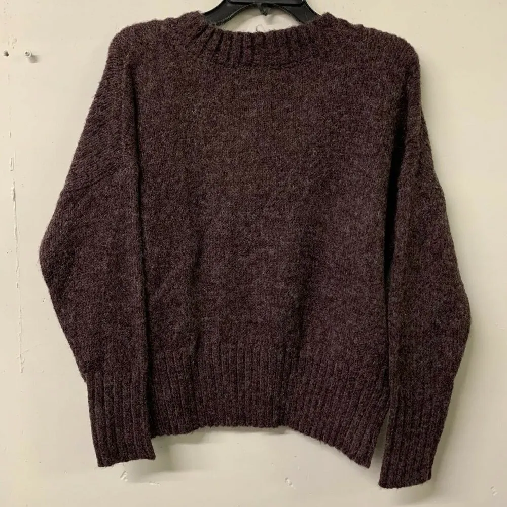 ABOUND Womens Burgundy Stem V Neck Pullover Long Sleeve Sweater - Image 3