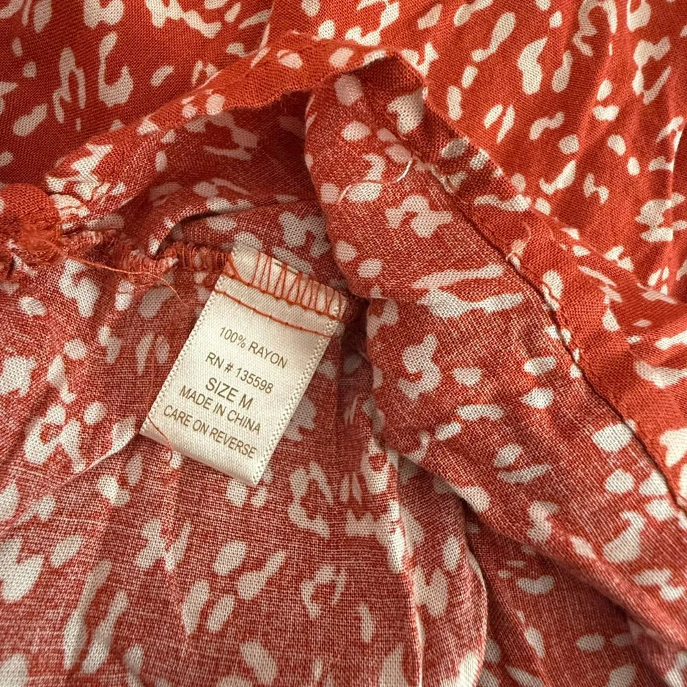 Liberty Love Smocked Milkmaid Tiered Midi Dress Size M Ditsy Print Romantic BOHO - Image 9