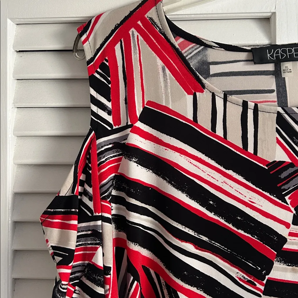 Women's Striped Cold Shoulder Blouse - Image 3