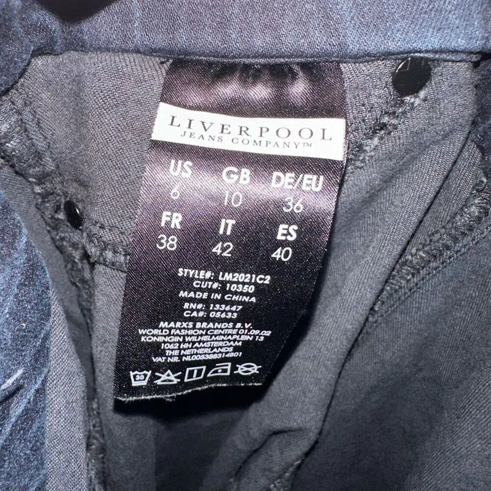 Liverpool Sienna dark wash blue stretchy 6/28 pull on jeggings - Image 3