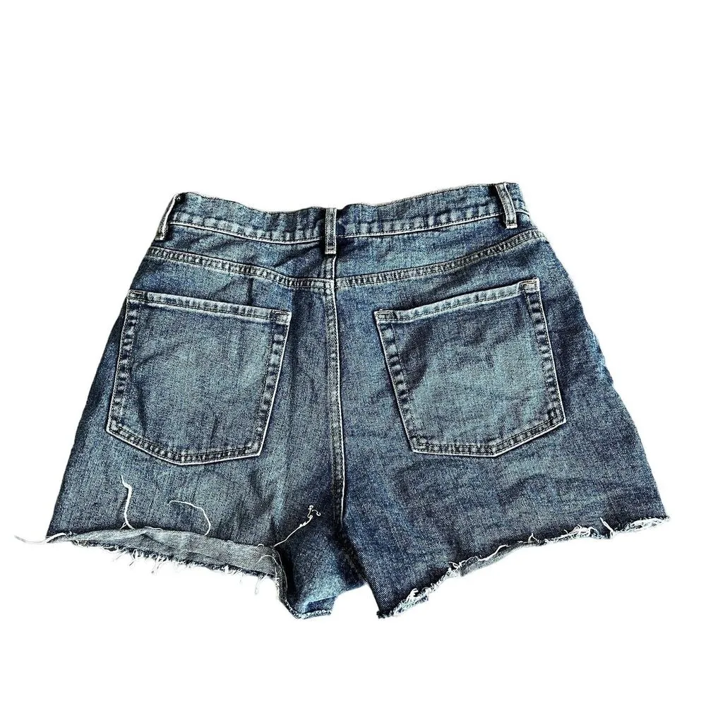 Pacsun Teens Womens Size 30 High Rise Icon Blue Denim Shorts - Image 3