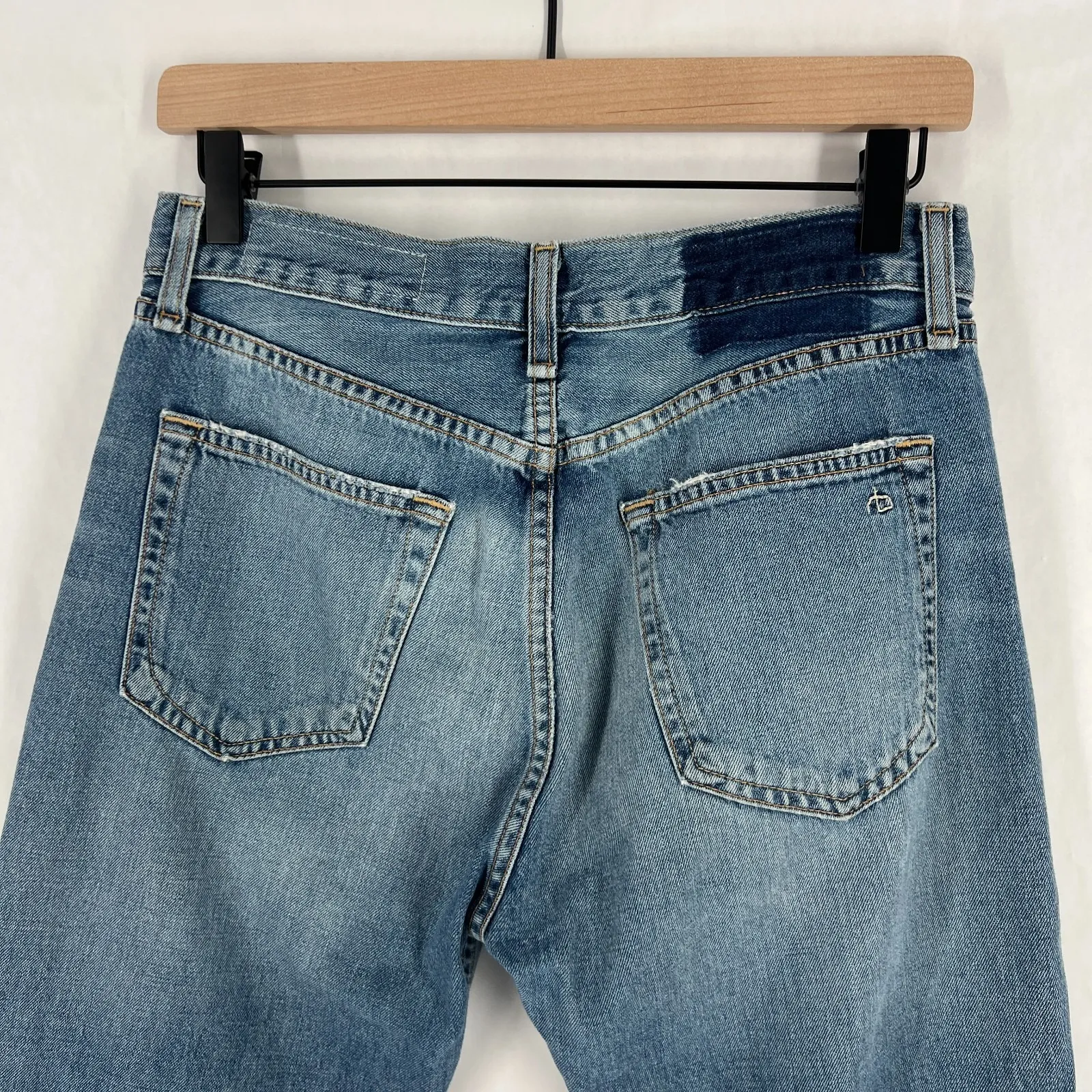 Rag & Bone Vintage Crop Flare Jeans Womens 29 Carlsbad Blue Denim Medium Wash - Image 6