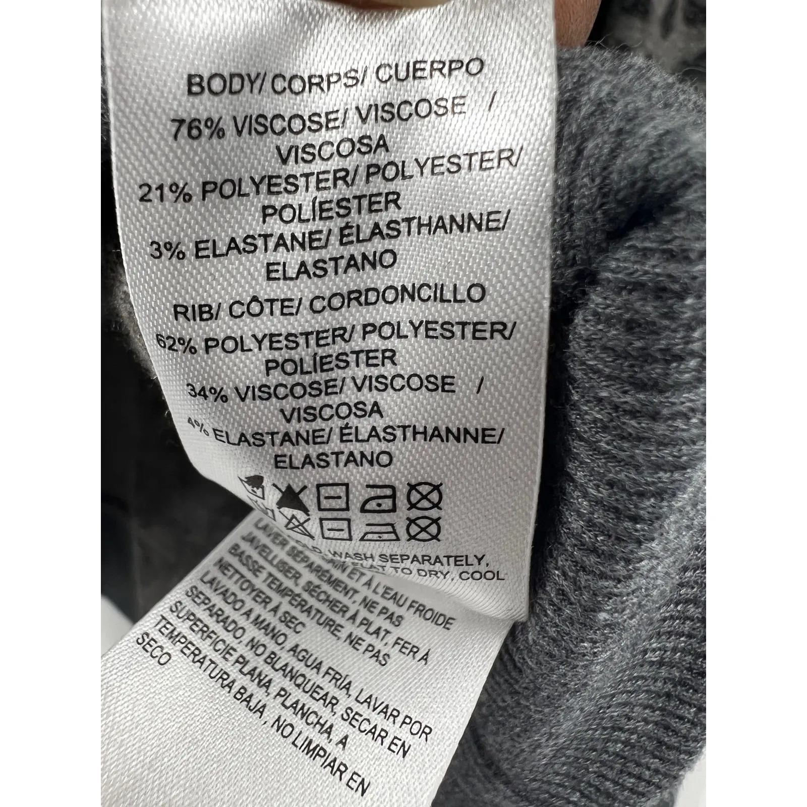 Lucky Brand Women's Leopard Crew Pullover Sweater Stretch Gray‎ Size S/P - Image 5