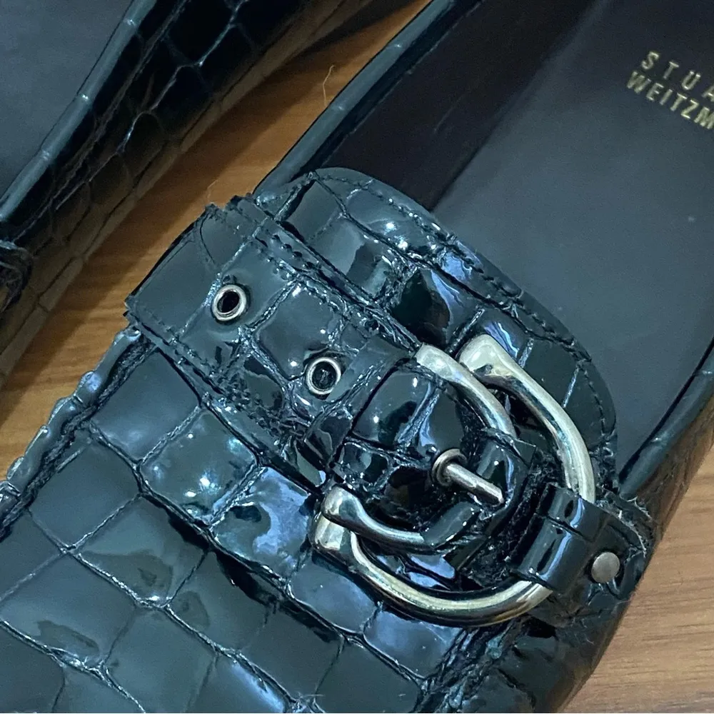 CIBW 40351 Black Croc Patent Leather Buckle Strap Loafers 8.5M - Image 14