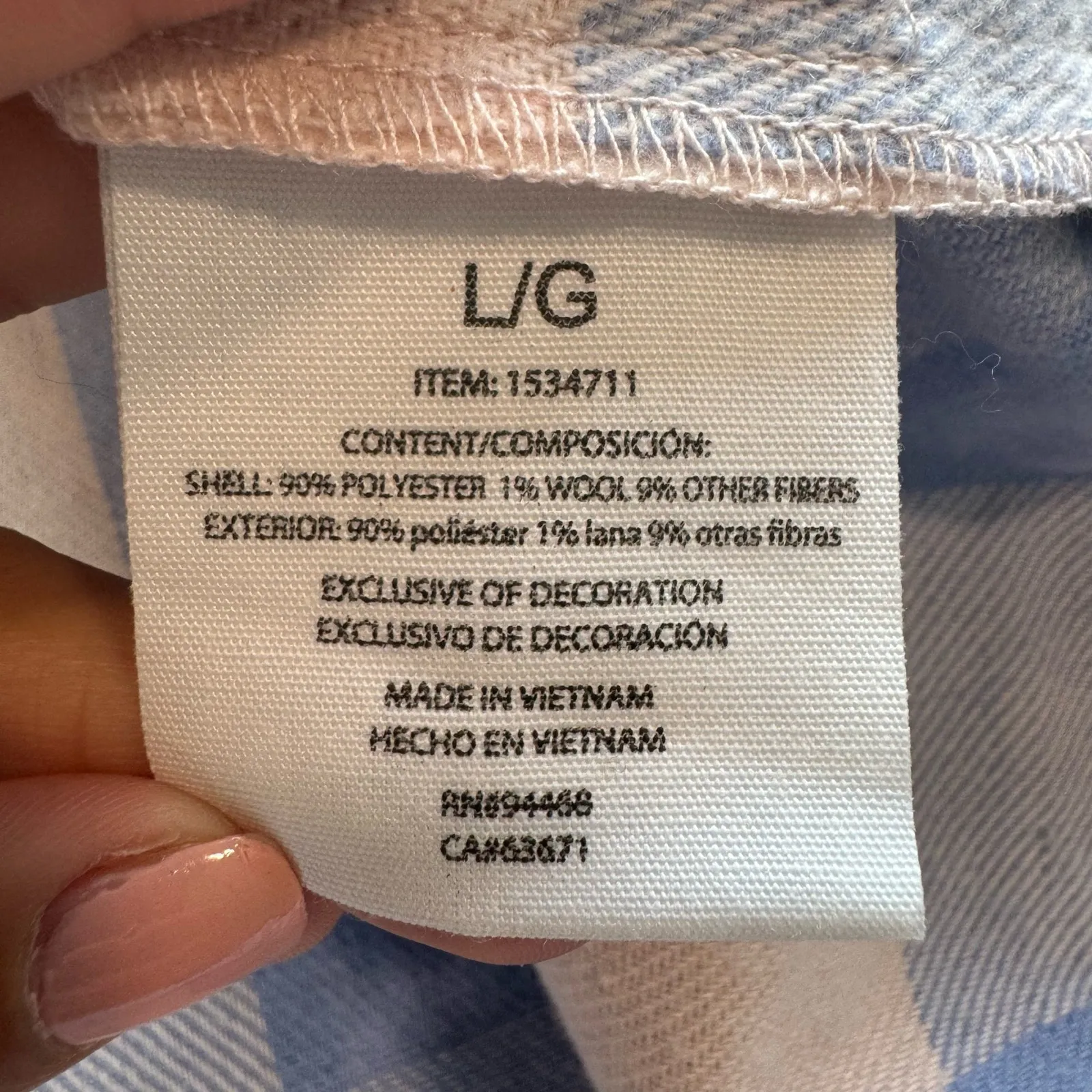 HFX Women's Long Sleeve Cozy Shacket Shirt Jacket Farmcore Large Blue - Image 2