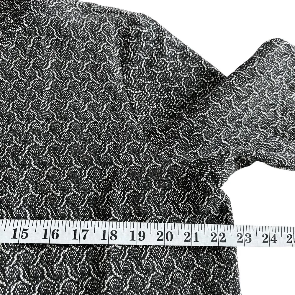 Eileen Fisher Rosette Jacquard Black White Zip Up Jacket Size Large - Image 4
