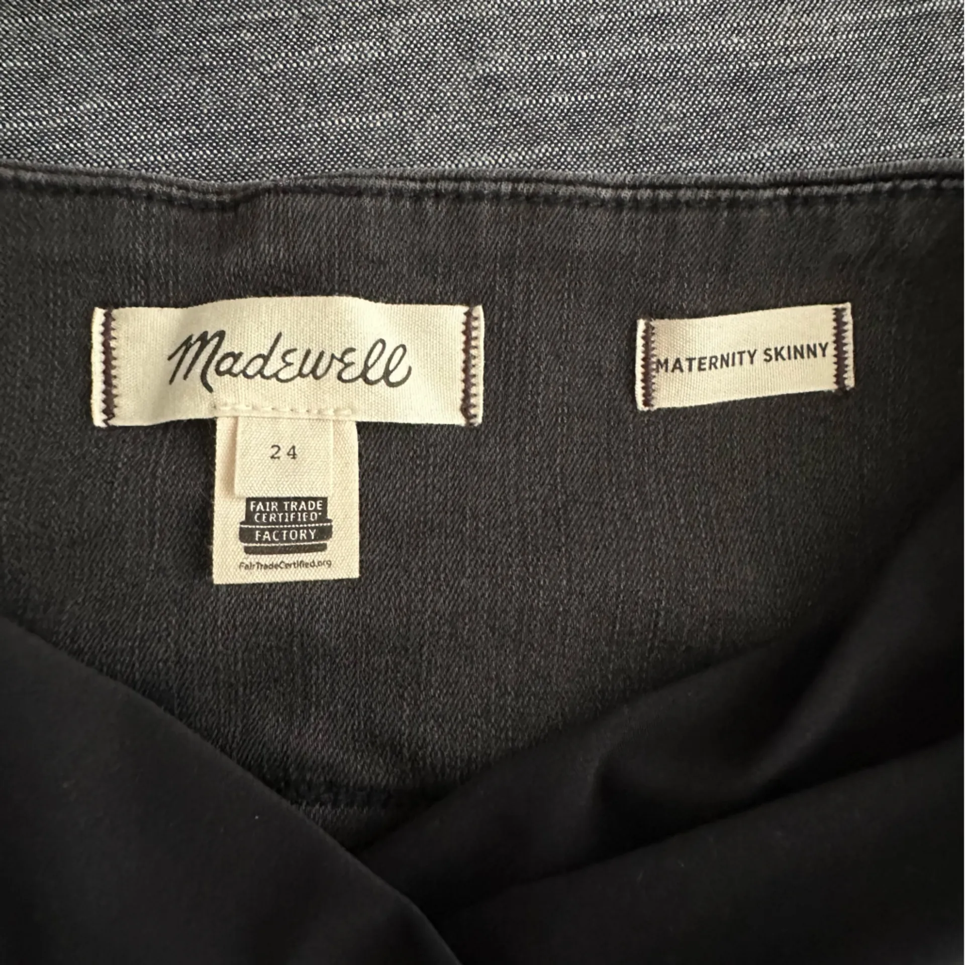 Madewell Maternity Over-the-Belly Skinny Jeans – Black Sea, Size 24 - Image 14