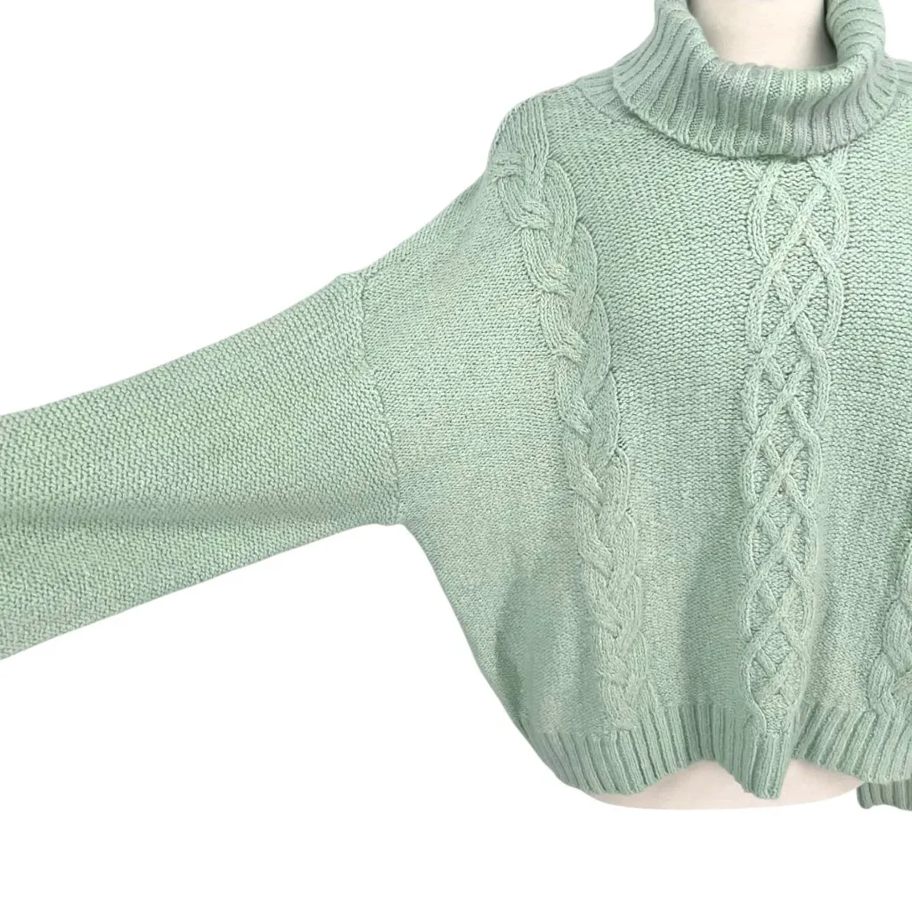 BP Chenille Cable Knit Turtleneck Sweater Mint Green Size Large NWT - Image 4