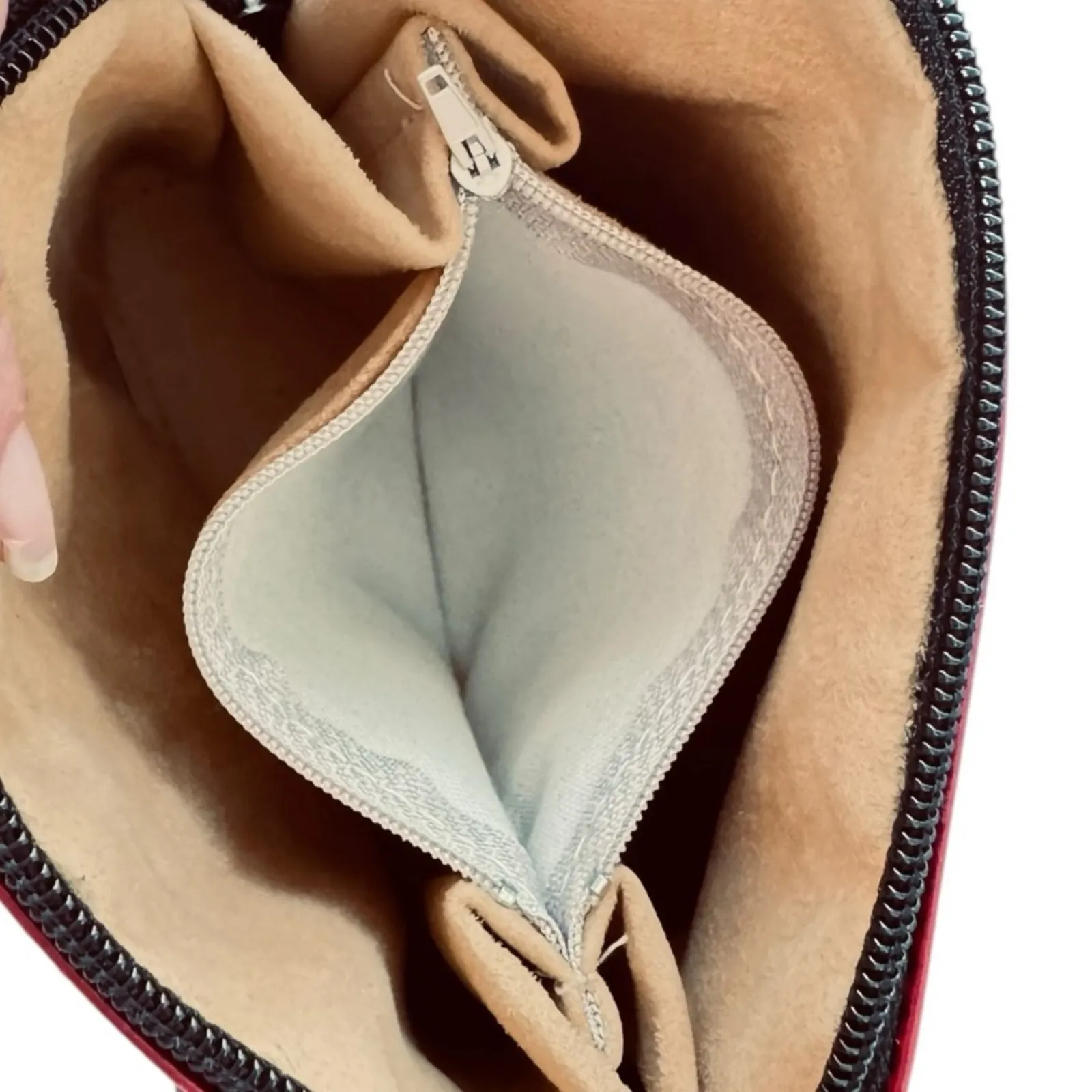 Vera Pelle Mini Crossbody Red Italian Leather Made In Italy - Image 5