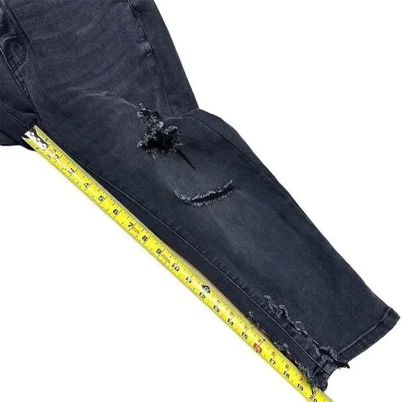 Judy Blue Women's High Rise Skinny Fit Capri Jeans Size 25 Black Distressed - Image 9