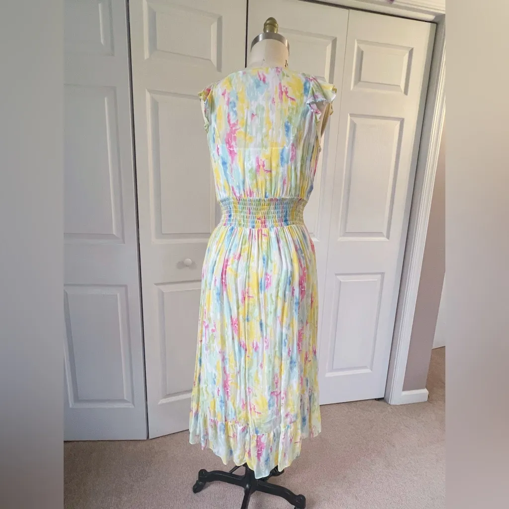 Anthropologie Watercolor Chiffon Sleeveless Maxi Dress - Image 6