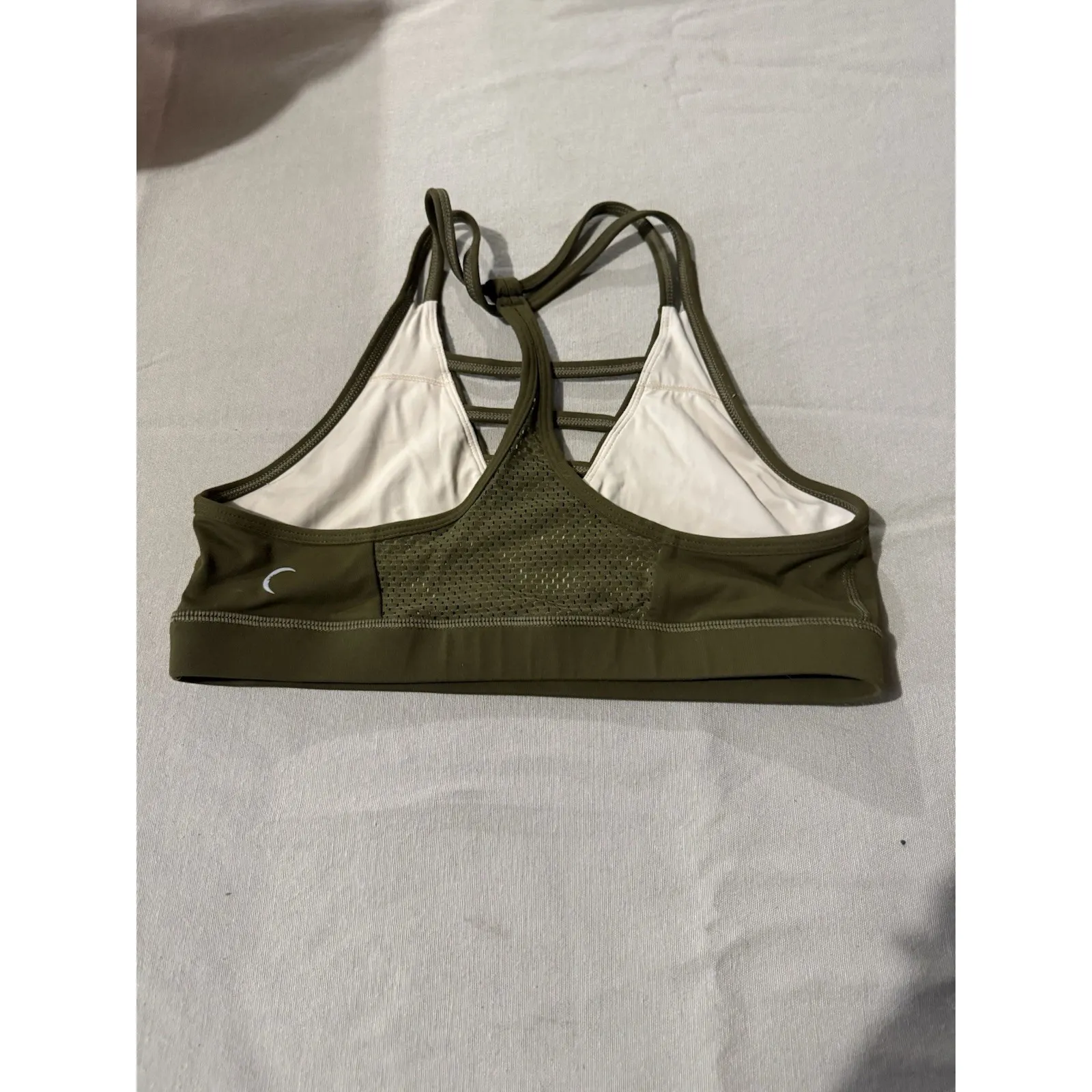 Zyia Active Olive Green Strappy Sports Bra Size M Removable Pads Not Included - Image 6