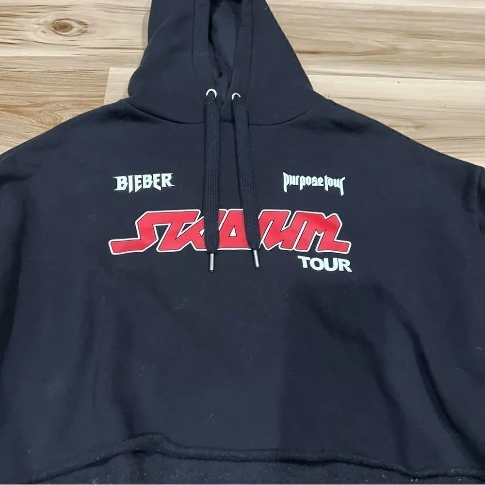 Justin Bieber Purpose Stadium Tour Crop Top Hoodie Women’s Large - Image 6