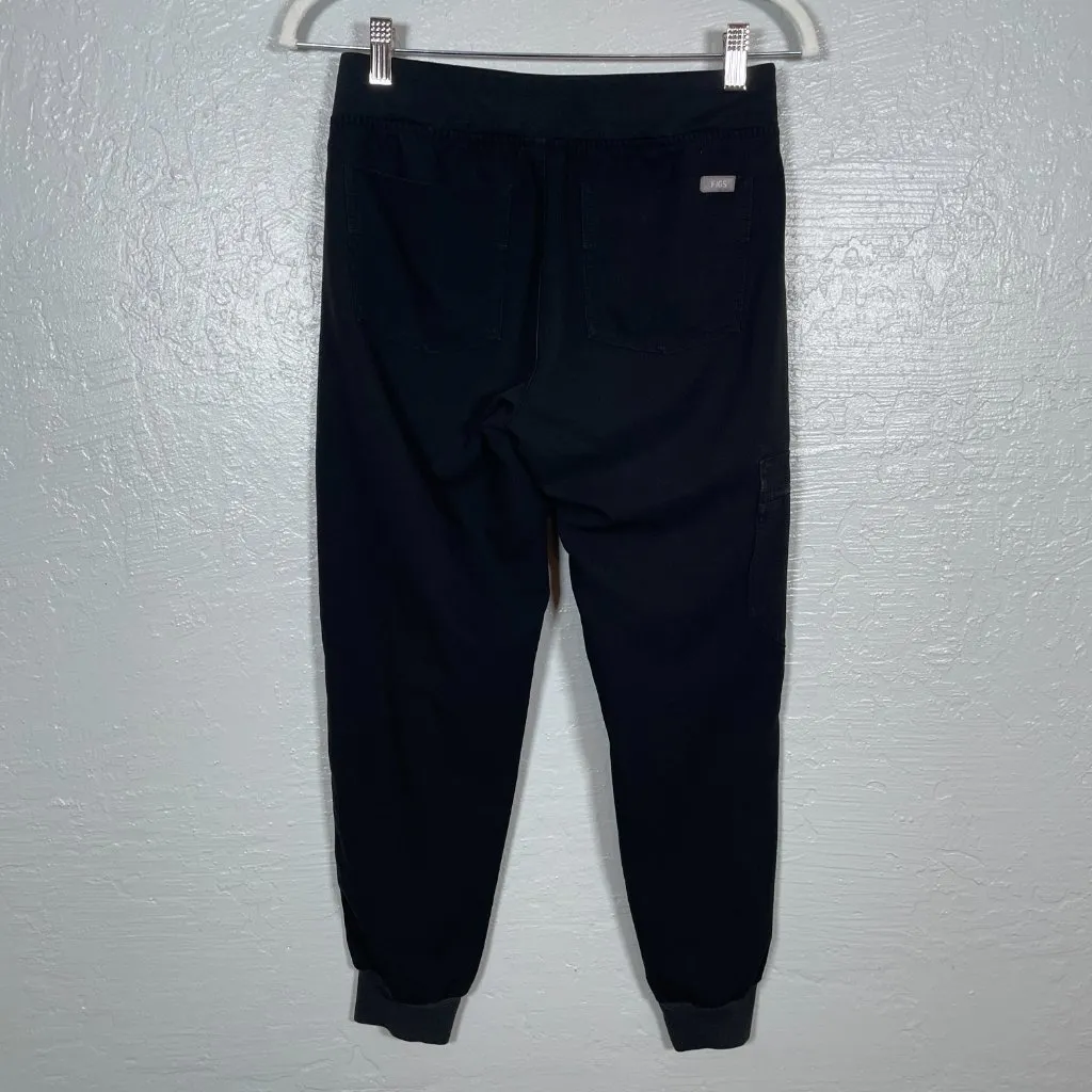 Figs Women Petite XSP Black Zamora Jogger Scrub Pants Pockets Yoga Waistband - Image 5