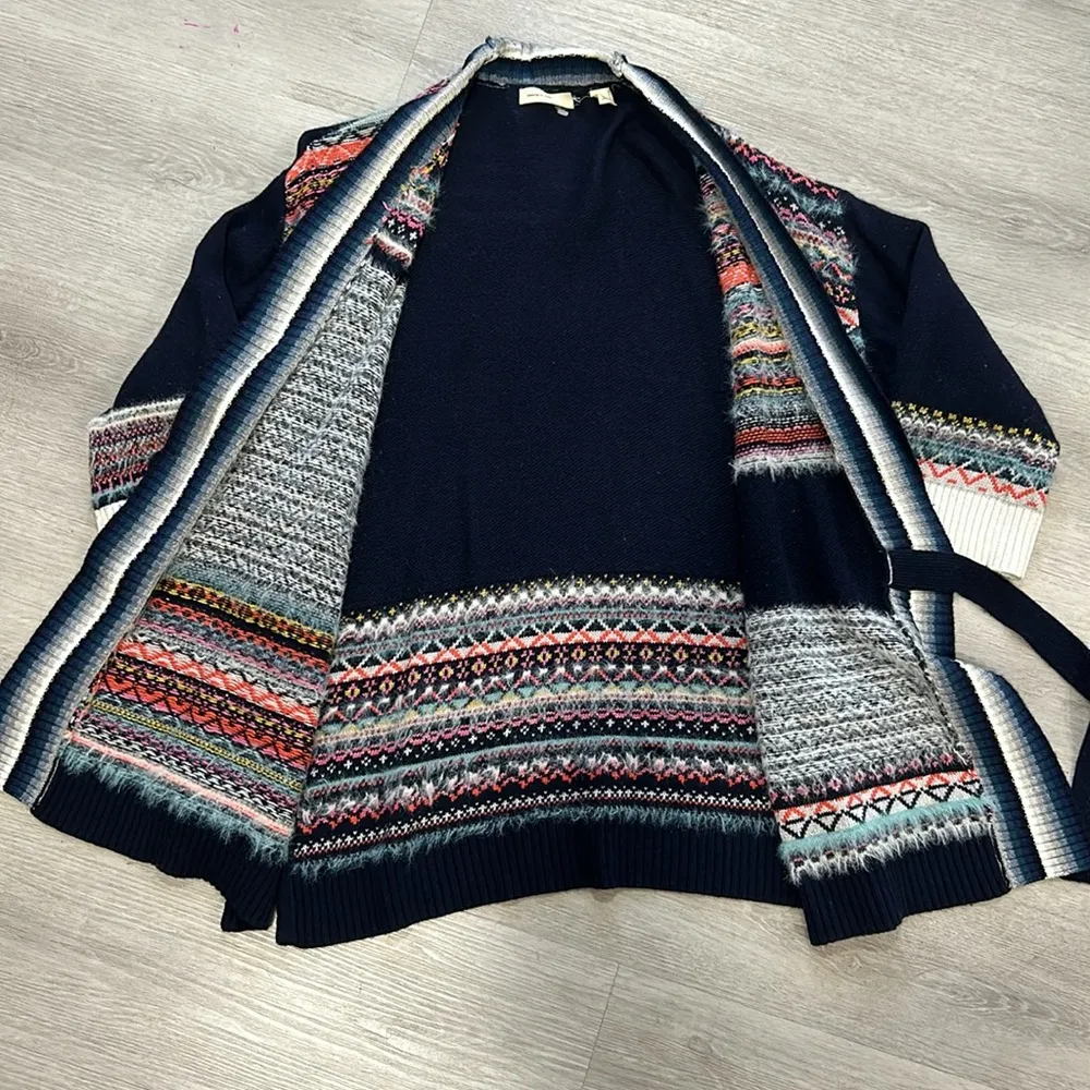 Anthropologie sleeping on snow fair isle eyelash cardigan sweater XS/S - Image 3