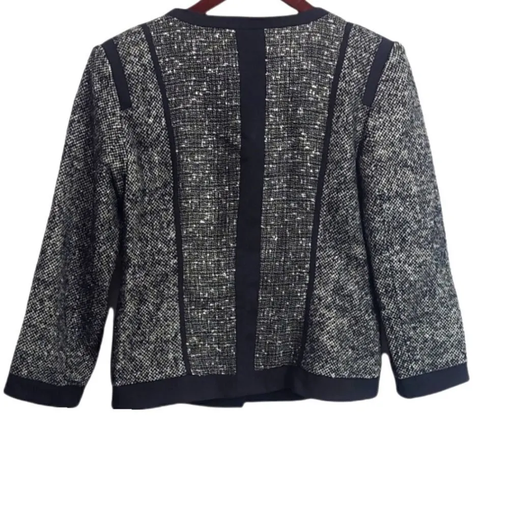 NWOT Narciso Rodriguez for Design Nation Tweed Wool Blend Jacket Size Small Black - Image 2