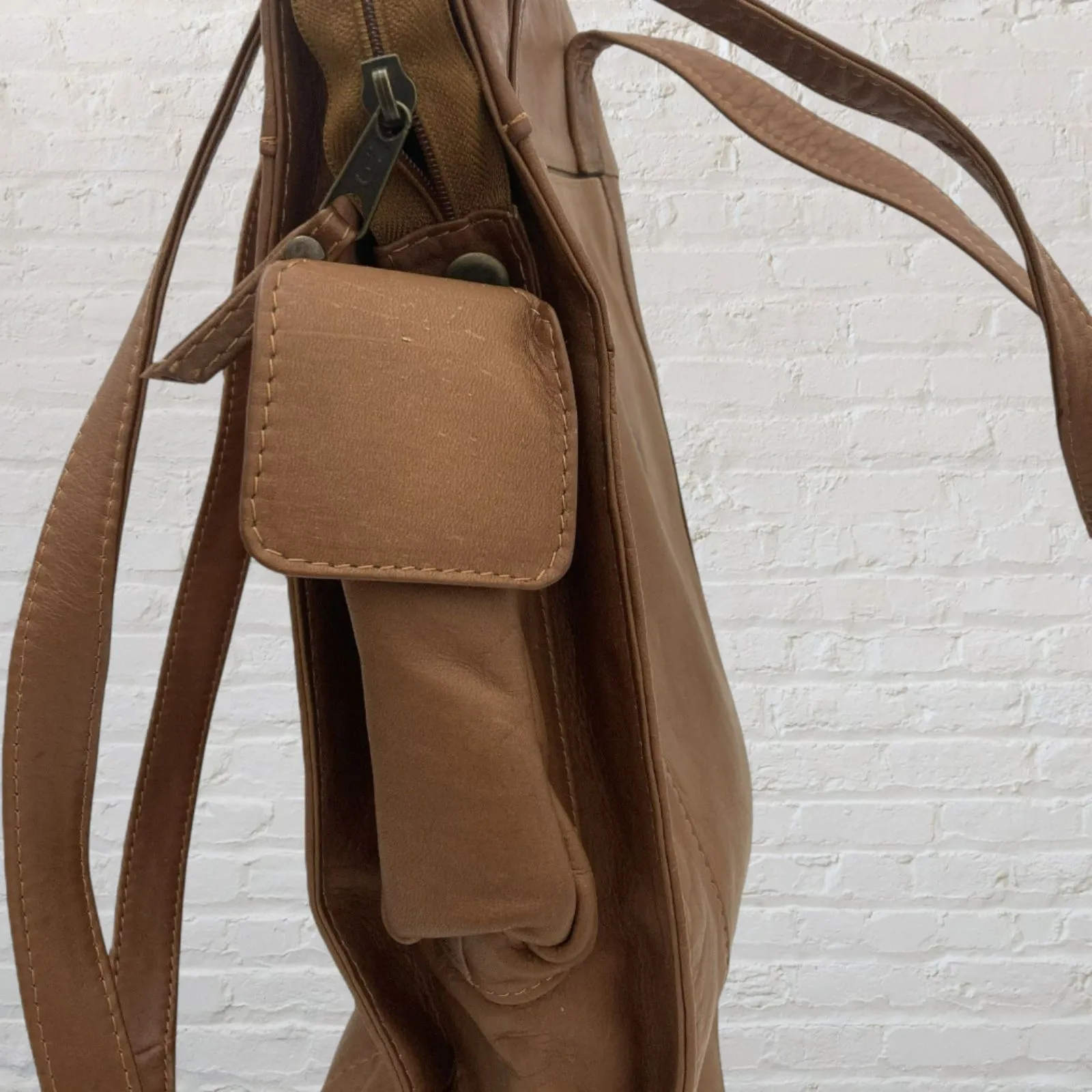 Volare Brown Genuine Leather Tote Bag - Image 7