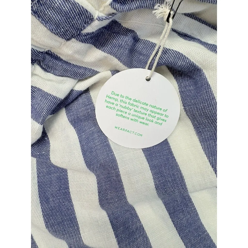 *New PACT Shorts Womens XL Blue White Striped Organic Cotton Granola Indie Boho - Image 6