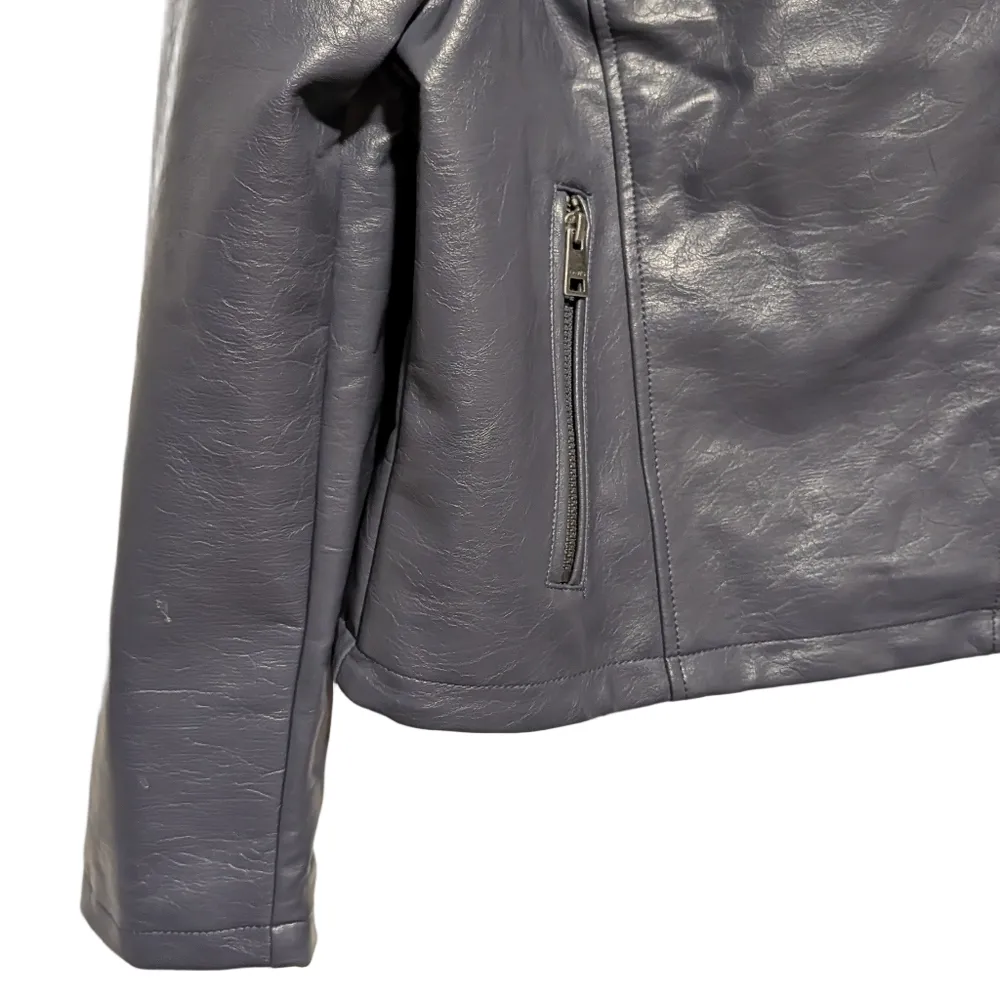 Levi’s Faux Leather Moto Jacket Slate Blue XL NWT - Image 7