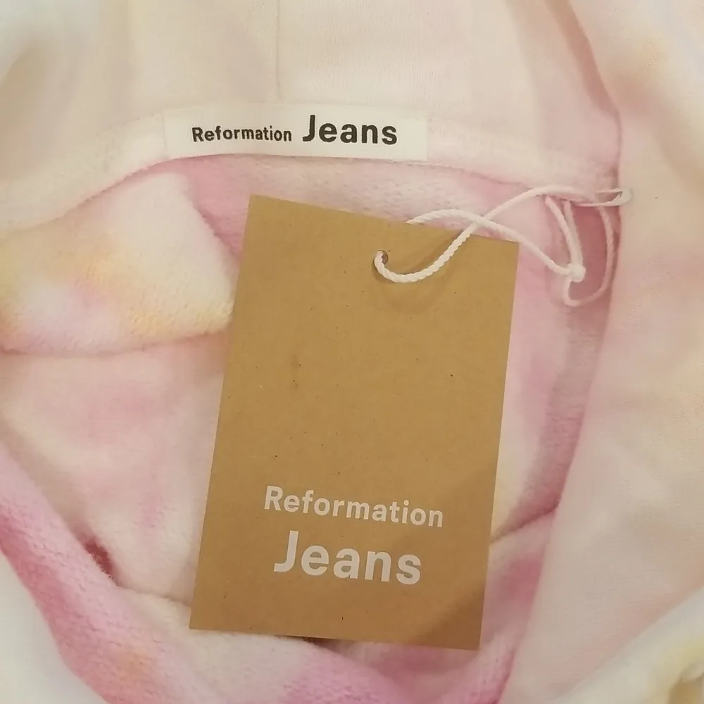 💕REFORMATION💕 Tanner Classic Hoodie  Creamsicle Pink Yellow Tie Dye XS NWT - Image 12