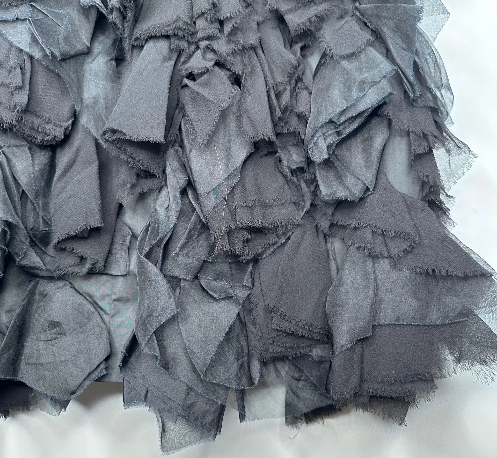 Black and White Silk Blend Ruffle Skirt Mini Dress Size 2 - Image 4