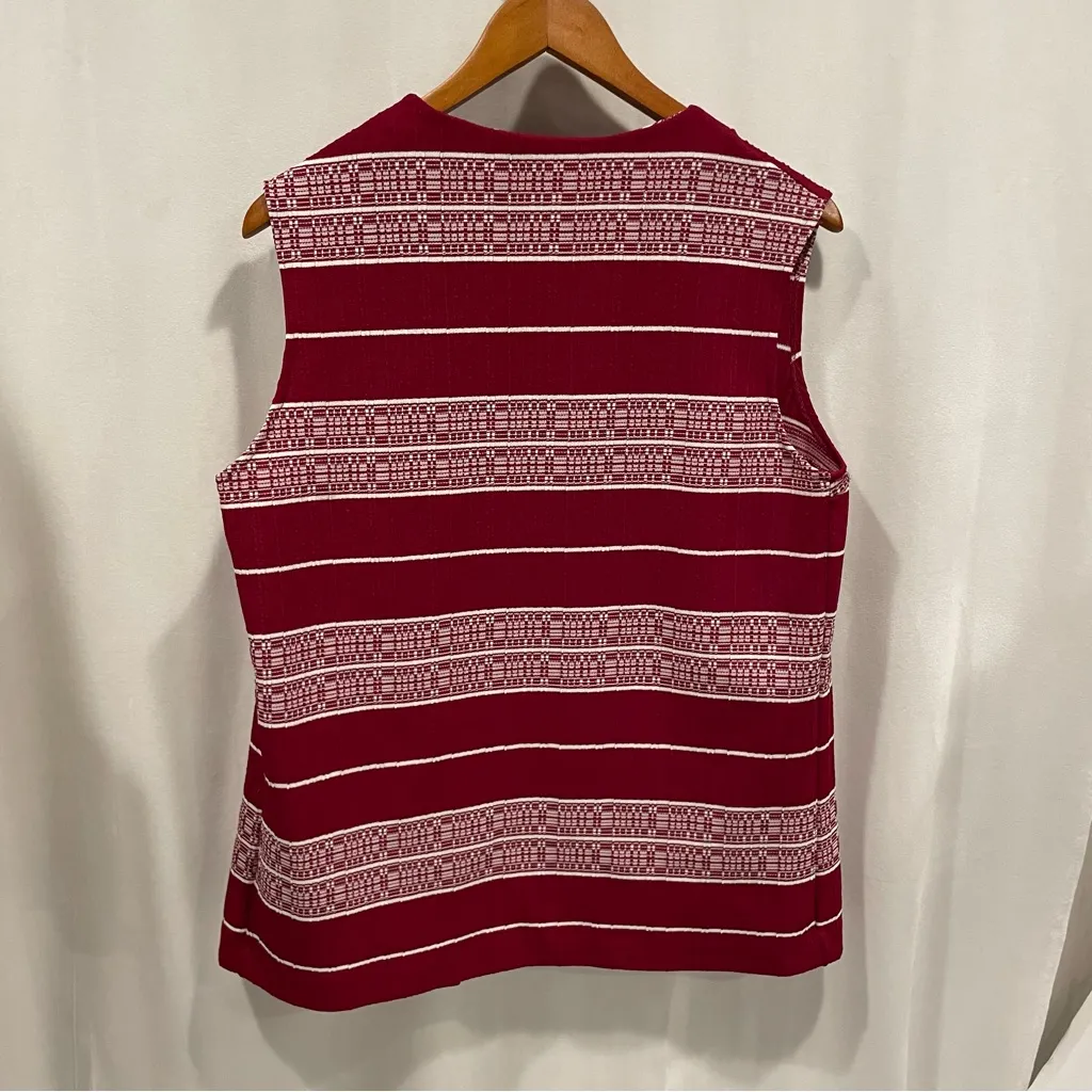 Super 70’s vintage oversized burgundy sweater open vest groovy ugly contest 🏆 Red Size L - Image 3